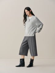 Women's Wide-Lapel Pullover Knit Sweater