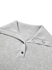 Women's Wide-Lapel Pullover Knit Sweater