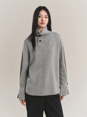 Women's Cashmere-Blend Asymmetric-Neck Knit Sweater