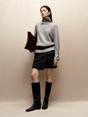 Women's Cashmere-Blend Asymmetric-Neck Knit Sweater