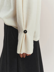 Women's Cashmere-Blend Asymmetric-Neck Knit Sweater