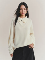 Women's Cashmere-Blend Asymmetric-Neck Knit Sweater