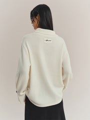 Women's Cashmere-Blend Asymmetric-Neck Knit Sweater