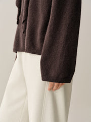 Women's Rabbit-Hair Blend Pullover with Detachable Cape