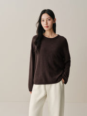 Women's Rabbit-Hair Blend Pullover with Detachable Cape