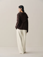 Women's Rabbit-Hair Blend Pullover with Detachable Cape