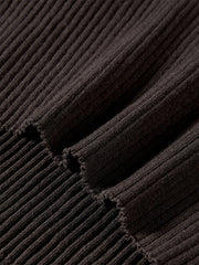 Women's Ribbed Lapel Asymmetric Button Knit Top