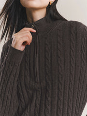 Women's Half-Zip Cable-Knit Sweater