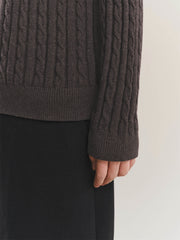 Women's Half-Zip Cable-Knit Sweater