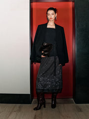 Women's Metallic Off-Shoulder Knit Top with Belt