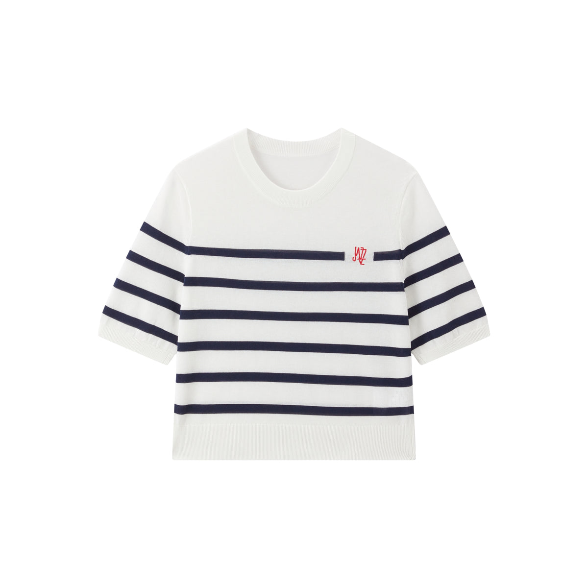 Women's Slim-Fit Striped Knit T-Shirt  [Available only in China]