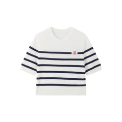 Women's Slim-Fit Striped Knit T-Shirt  [Available only in China]
