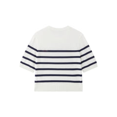Women's Slim-Fit Striped Knit T-Shirt  [Available only in China]