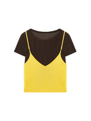 Women's Caramel Tencel-Mix Tee & Bottoms Set