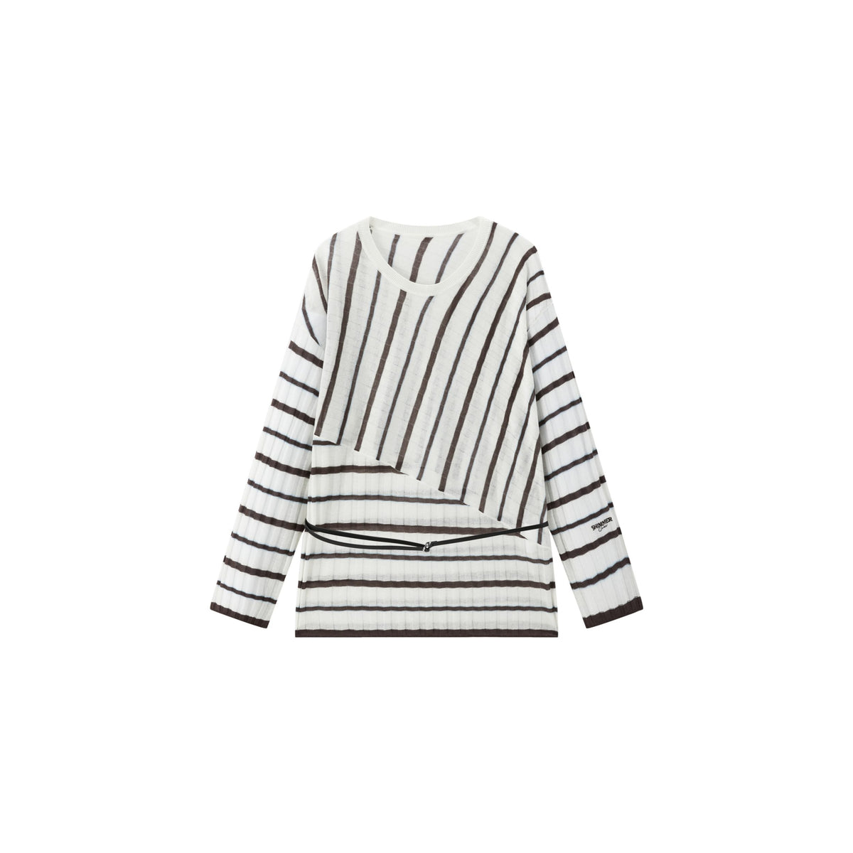 Women's Casual Asymmetric-Stripe Cover-Up
