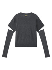 Women's Casual Detachable-Sleeve Knit Pullover