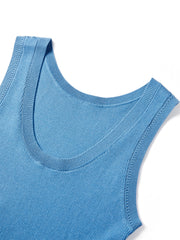 Women's Solid U-Neck Knit Tank Top