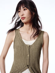 Women's V-Neck Fitted Knit Tank Top
