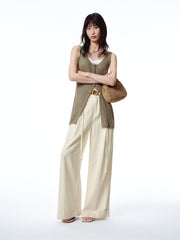Women's V-Neck Fitted Knit Tank Top