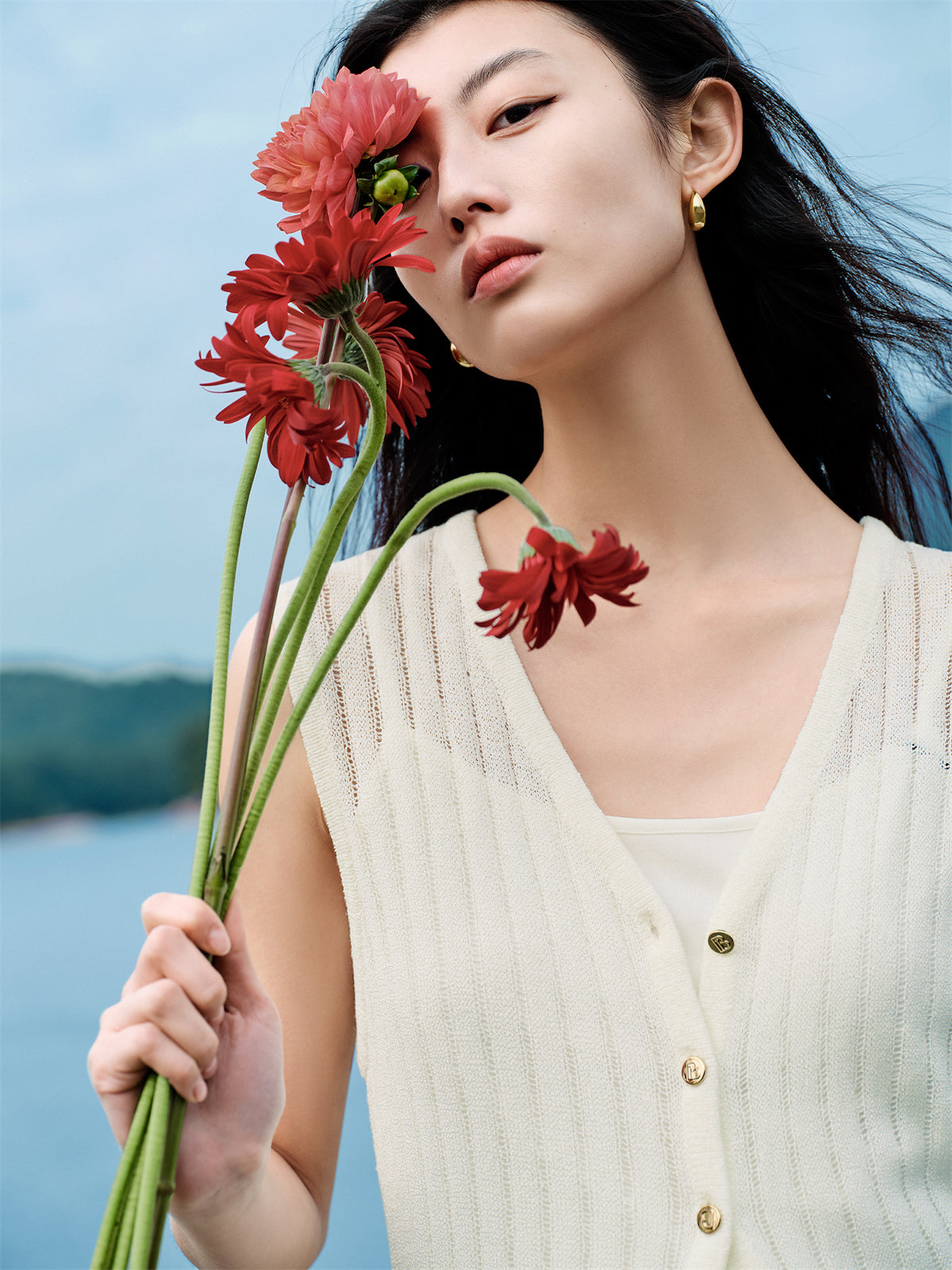 Women's Longline Sleeveless Knit Cardigan