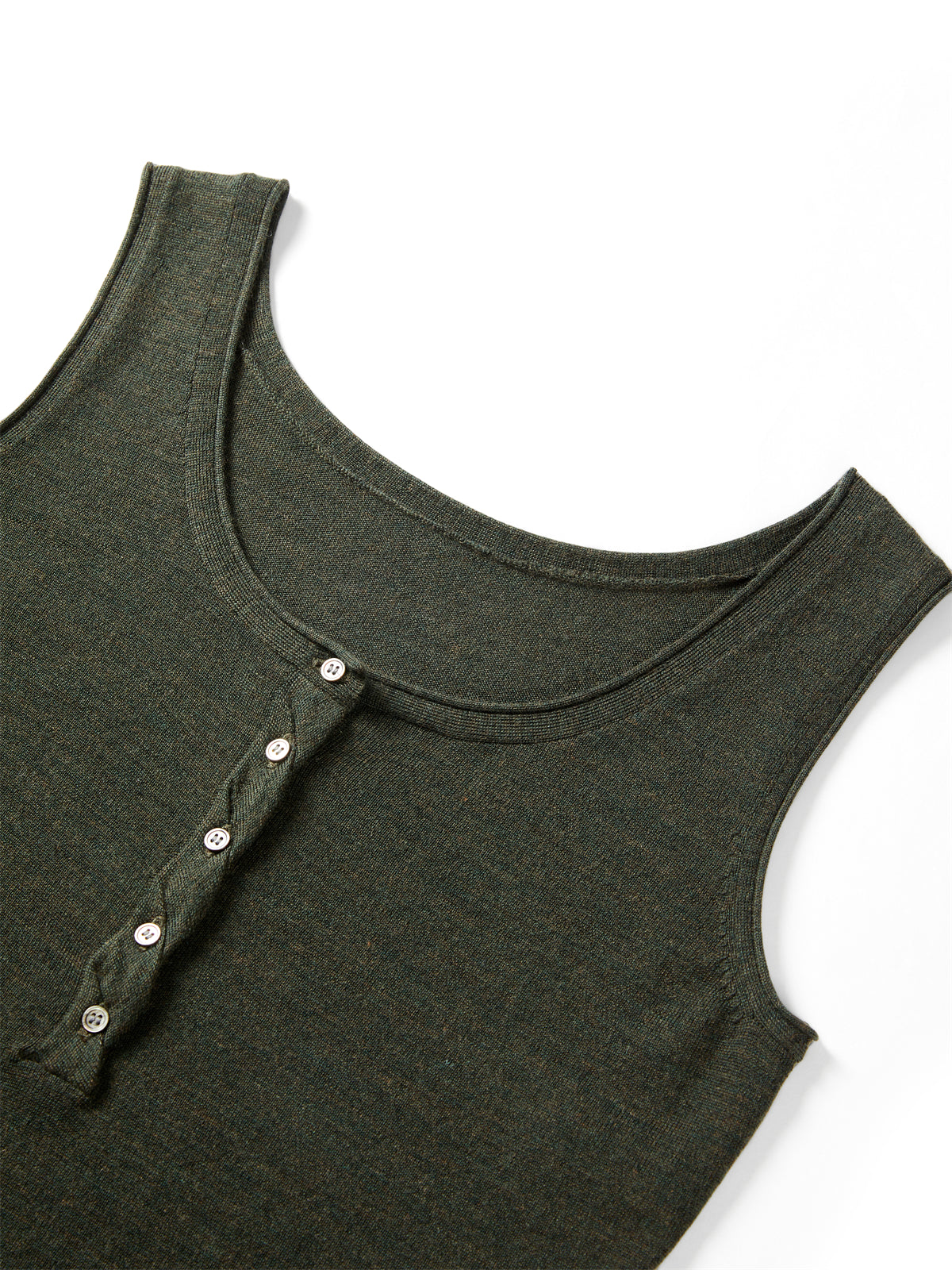 Women's Wool U-Neck Knit Vest in Yangtze Yarn