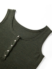 Women's Wool U-Neck Knit Vest in Yangtze Yarn