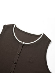 Women's Soft Knit Vest with Tie Straps