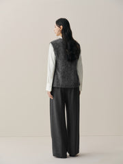 Women's Wool-Blend Vest with Detachable Metal Detail