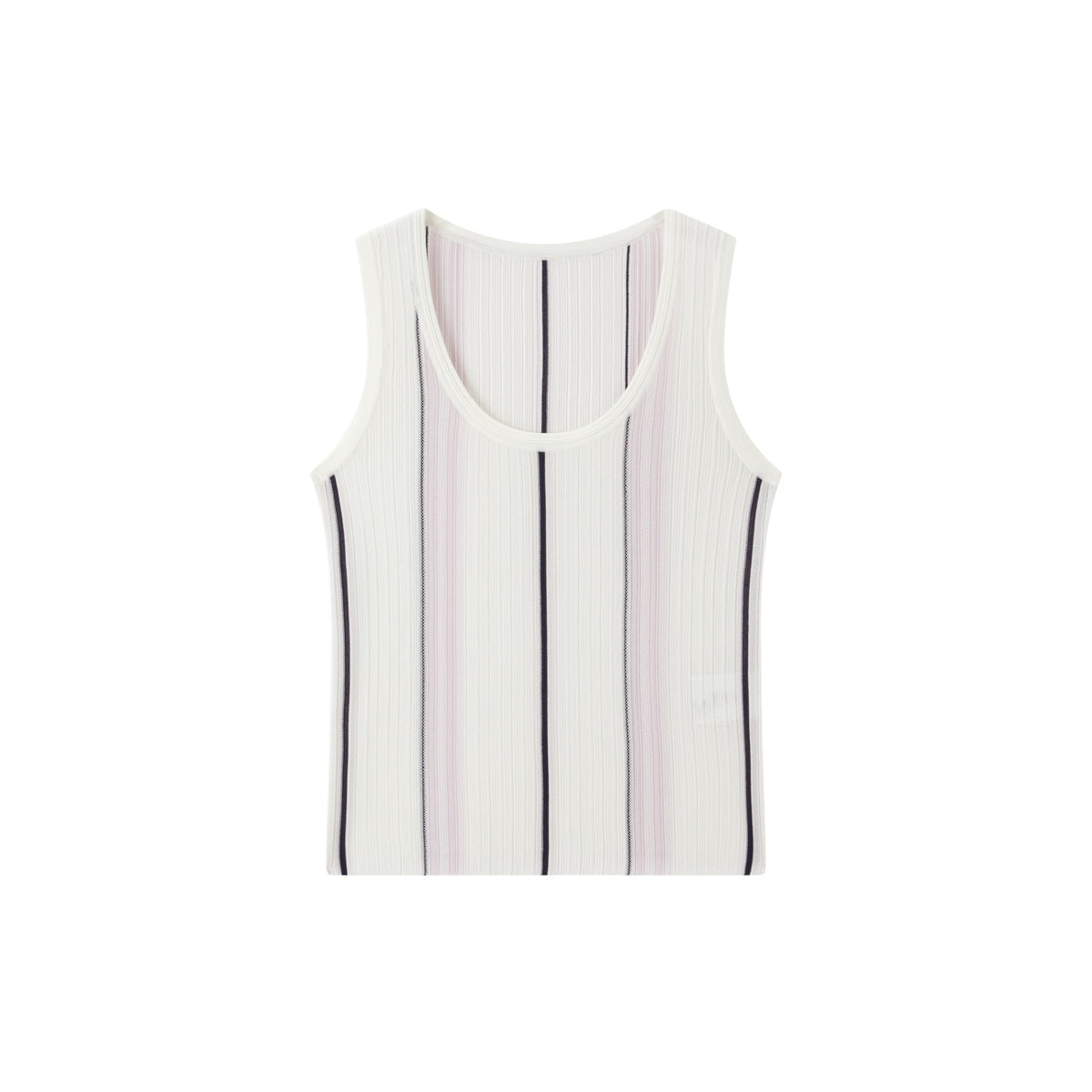 Women's U-neck Vertical Stripe Slim Fit Knitted Vest
