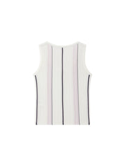 Women's U-neck Vertical Stripe Slim Fit Knitted Vest