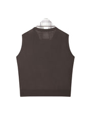 Women's Detachable Plaid Scarf Knit Vest