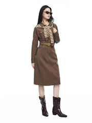 Women's Safari-Style Utility Dress with Belt