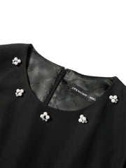 *US Final Sale* Women's Black Sleeveless Beaded Dress