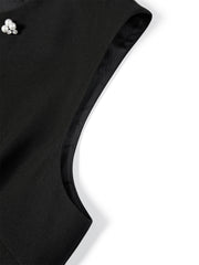 *US Final Sale* Women's Black Sleeveless Beaded Dress