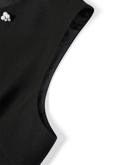 *US Final Sale* Women's Black Sleeveless Beaded Dress