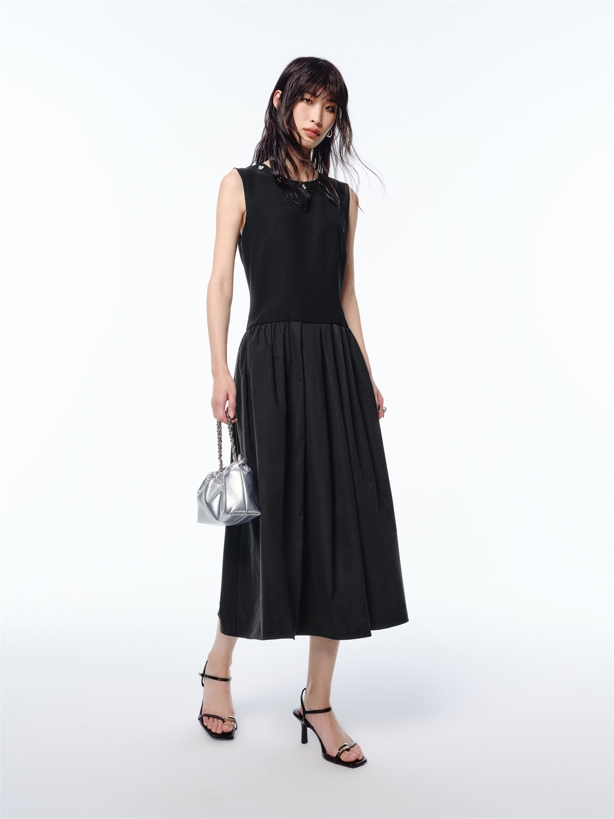 *US Final Sale* Women's Black Sleeveless Beaded Dress