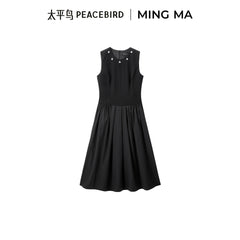 *US Final Sale* Women's Black Sleeveless Beaded Dress