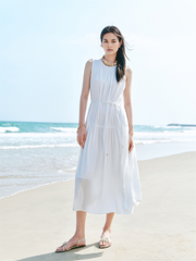 Women's Sleeveless Vacation Dress with Back Cutout