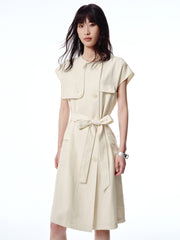 Women's Asymmetrical Sleeveless Dress with Belt