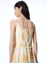 Women's Printed Ruched Cami Dress