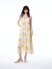 Women's Printed Ruched Cami Dress