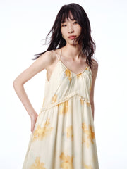 Women's Printed Ruched Cami Dress