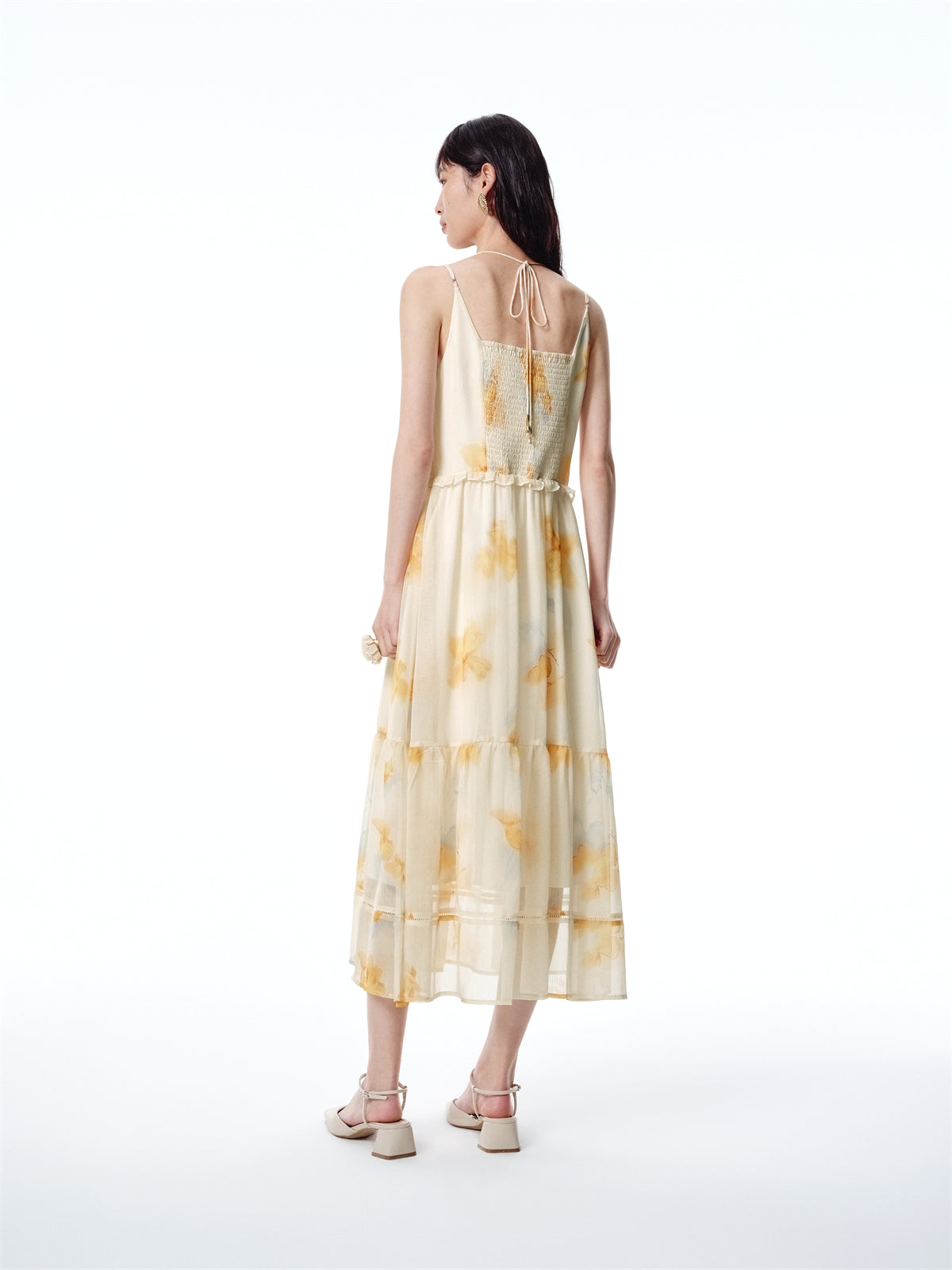 Women's Printed Ruched Cami Dress