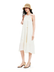 Women's Applique Halter Neck Vacation Dress