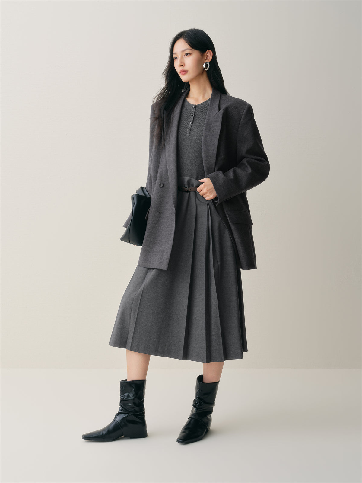 Women's Wool-Blend Knit Panel Dress