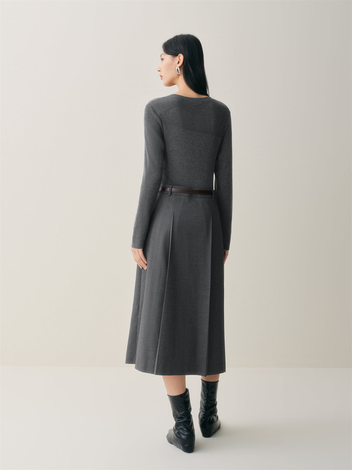 Women's Wool-Blend Knit Panel Dress