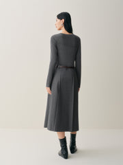 Women's Wool-Blend Knit Panel Dress