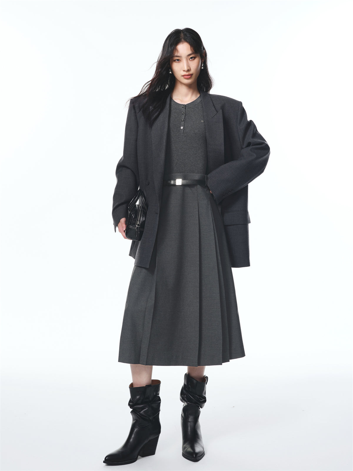 Women's Wool-Blend Knit Panel Dress
