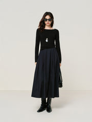 Women's Slash-Neck Slim Spliced Dress