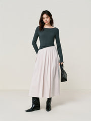 Women's Slash-Neck Slim Spliced Dress